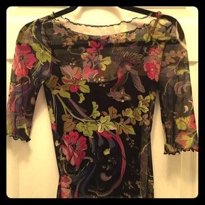 Betsey Johnson vintage sheer mesh top